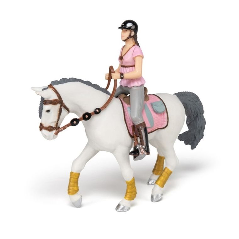 Papo, Dżokej kobieta w fioletowej bluzce, figurka kolekcjonerska