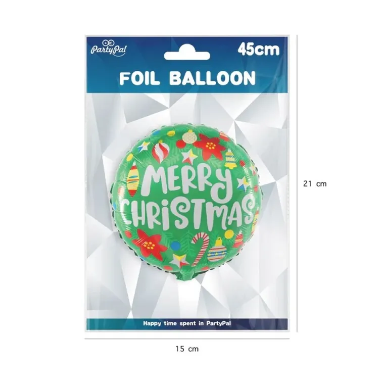 Party Tino, balon, foliowy, merry christmas, 45 cm