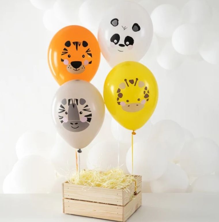 Party Tino, balony, dzikie zwierzątka, 12", 8 szt.