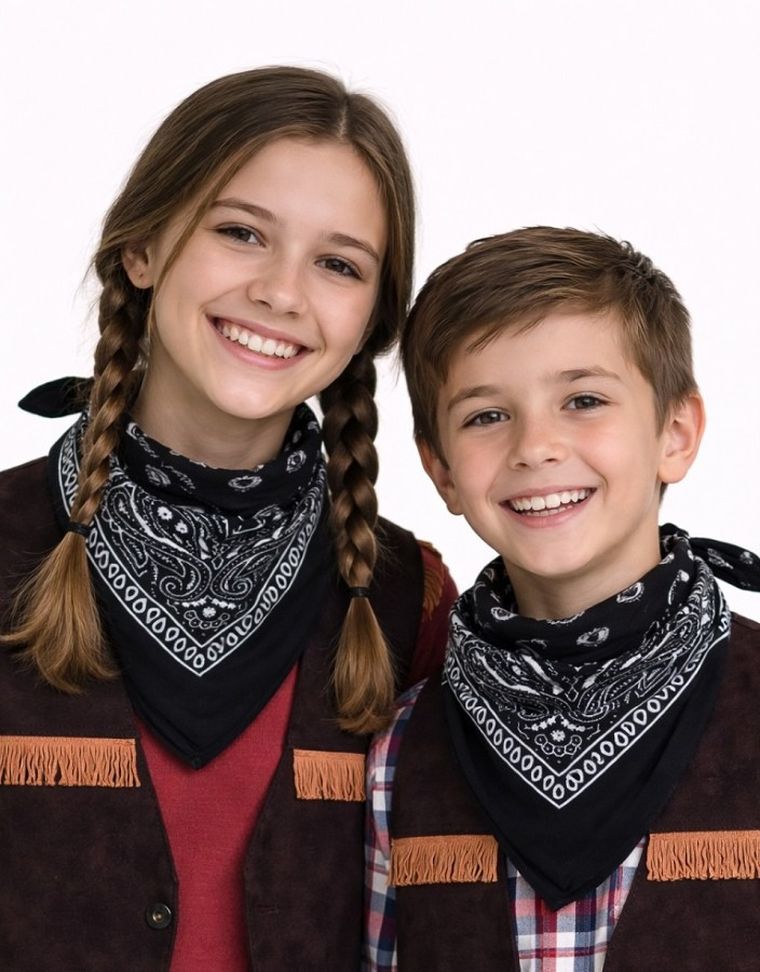 Party Tino, bandamka, chusta kowbojska, czarna