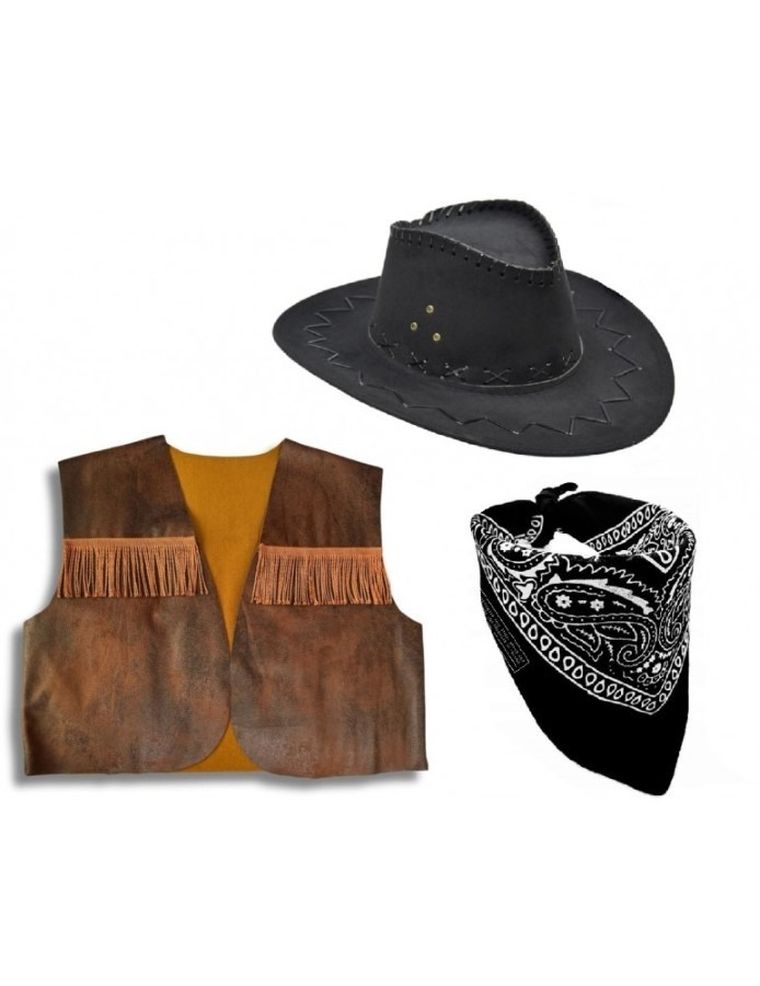 Party Tino, Kowboj, strój, 3 elementy