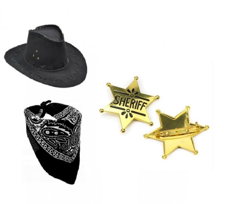 Party Tino, Kowboj, zestaw, czarny