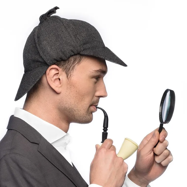 Party Tino, Sherlock Holmes, zestaw detektywa, czapka, lupa, fajka