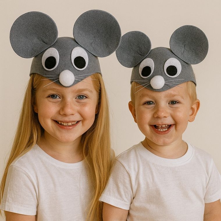 Party Tino, szara myszka, czapka z oczami