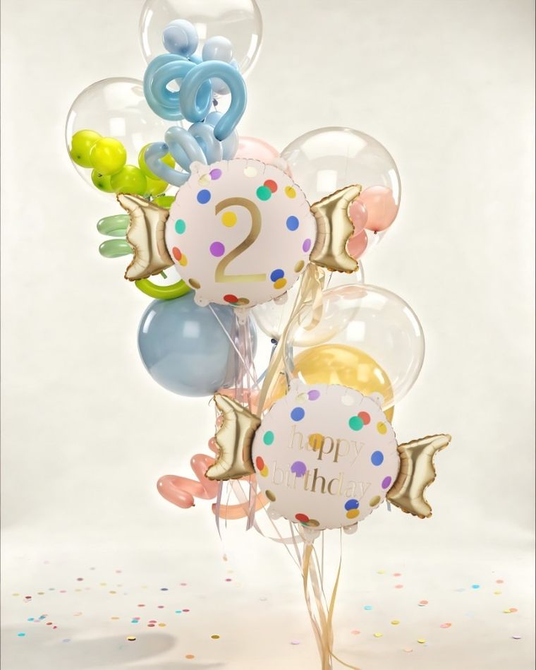 PartyDeco, balon foliowy, cukierek, 2, 61-37 cm