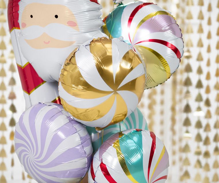 PartyDeco, balon foliowy, cukierek, 35 cm, złoty