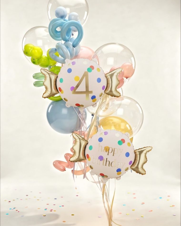 PartyDeco, balon foliowy, cukierek, 4, 61-37 cm