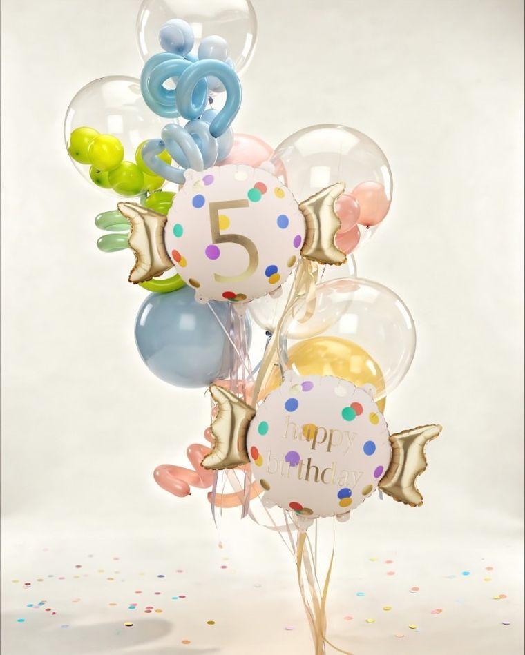 PartyDeco, balon foliowy, cukierek, 5, 61-37 cm