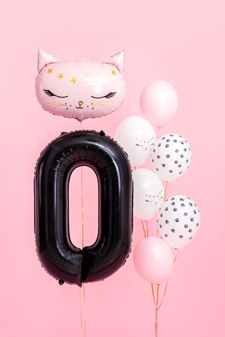 PartyDeco, balon foliowy, cyfra "0", 86 cm, czarny, 1 szt.