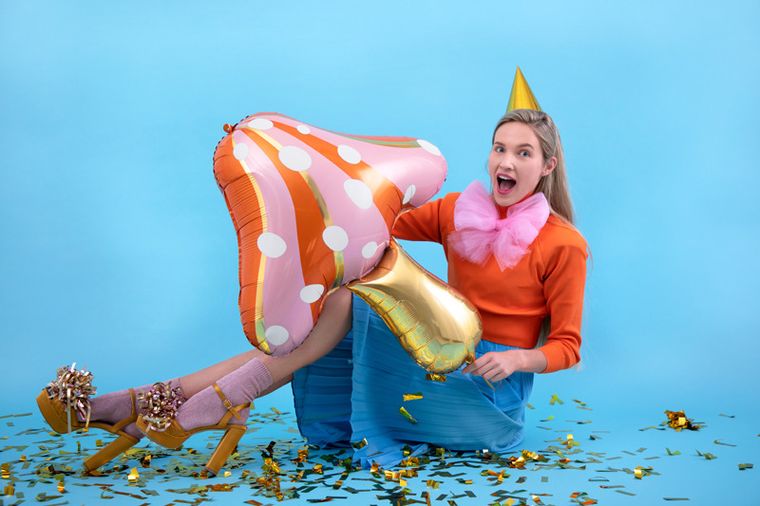 PartyDeco, balon foliowy, grzybek, 66-75 cm