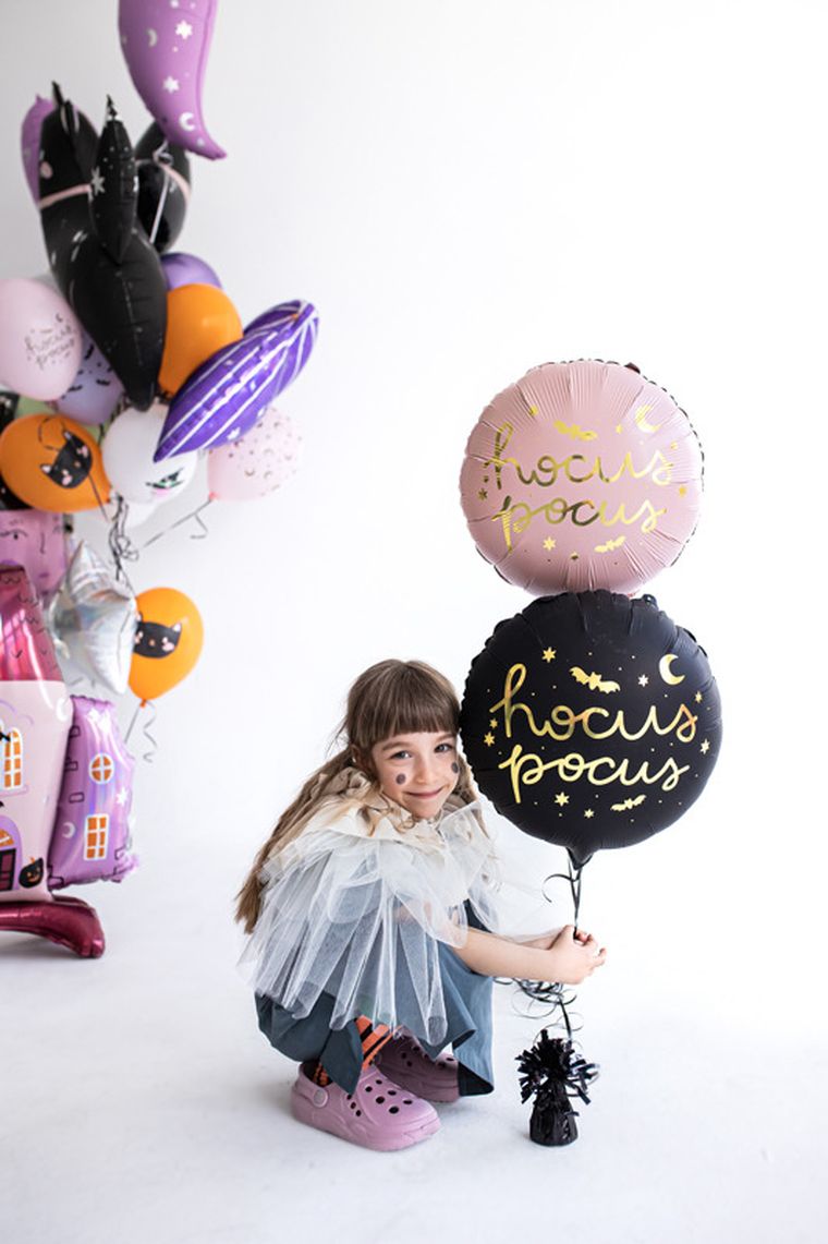 PartyDeco, balon foliowy Hocus Pocus, 45 cm, czarny, 1 szt.
