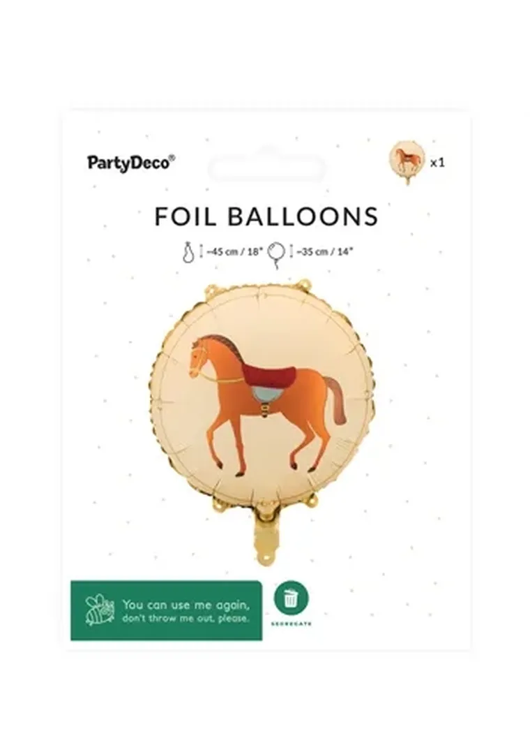 PartyDeco, balon foliowy, koń, 45 cm, 1 szt.