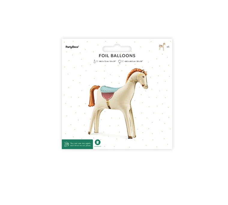 PartyDeco, balon foliowy, Koń, 86,5-73 cm