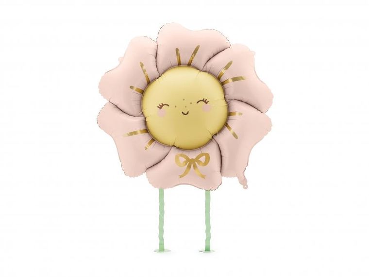 PartyDeco, balon foliowy, kwiatek, różowy, 104-104 cm