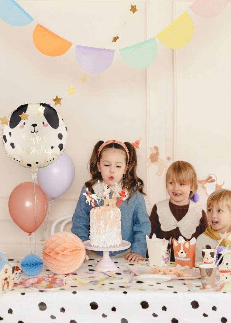 PartyDeco, balon foliowy, pastylka, Happy Birthday, pies, 35-35 cm