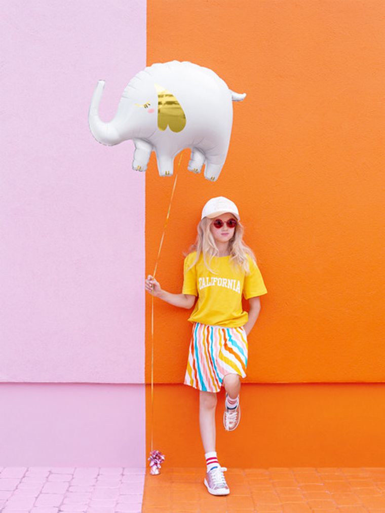 PartyDeco, balon foliowy Słoń, 83-58 cm, mix, 1 szt.