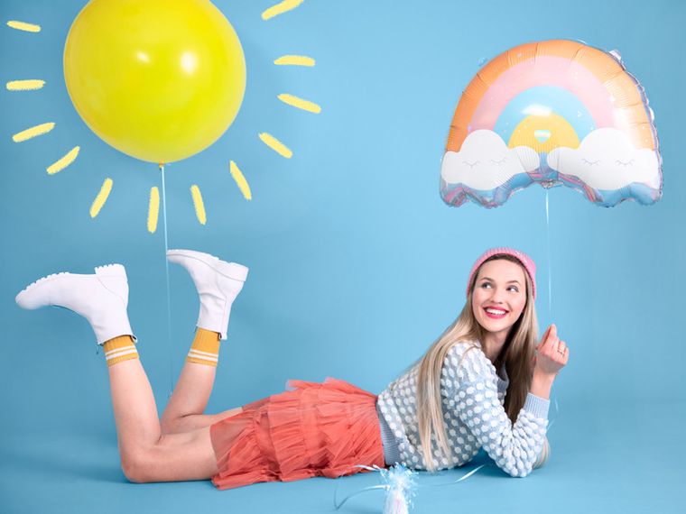 PartyDeco, balon foliowy Tęcza, 55-40 cm, mix, 1 szt.