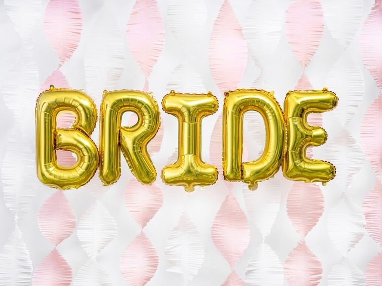 PartyDeco, balon foliowy, w kształcie litery D, złoty, 35 cm