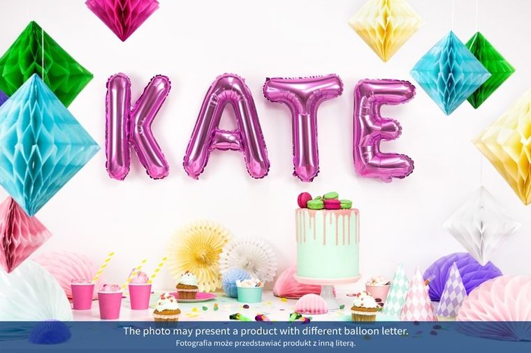 PartyDeco, balon foliowy, w kształcie litery X, 35 cm, ciemny różowy