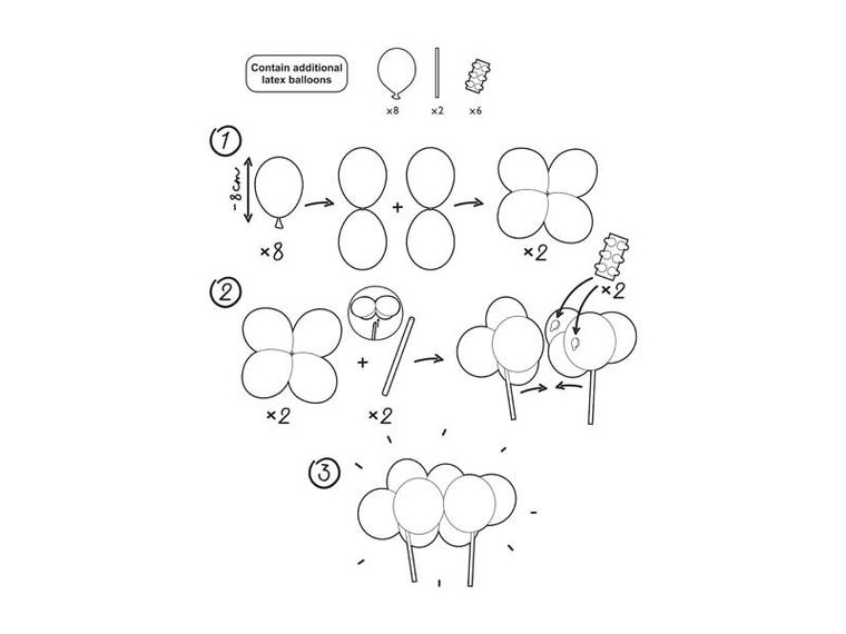 PartyDeco, balonowy topper na tort, różowy, 29 cm