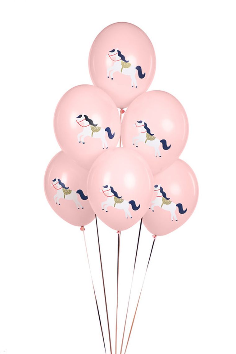 PartyDeco, balony 30 cm, Konik, Pastel Pale Pink, 6 szt.