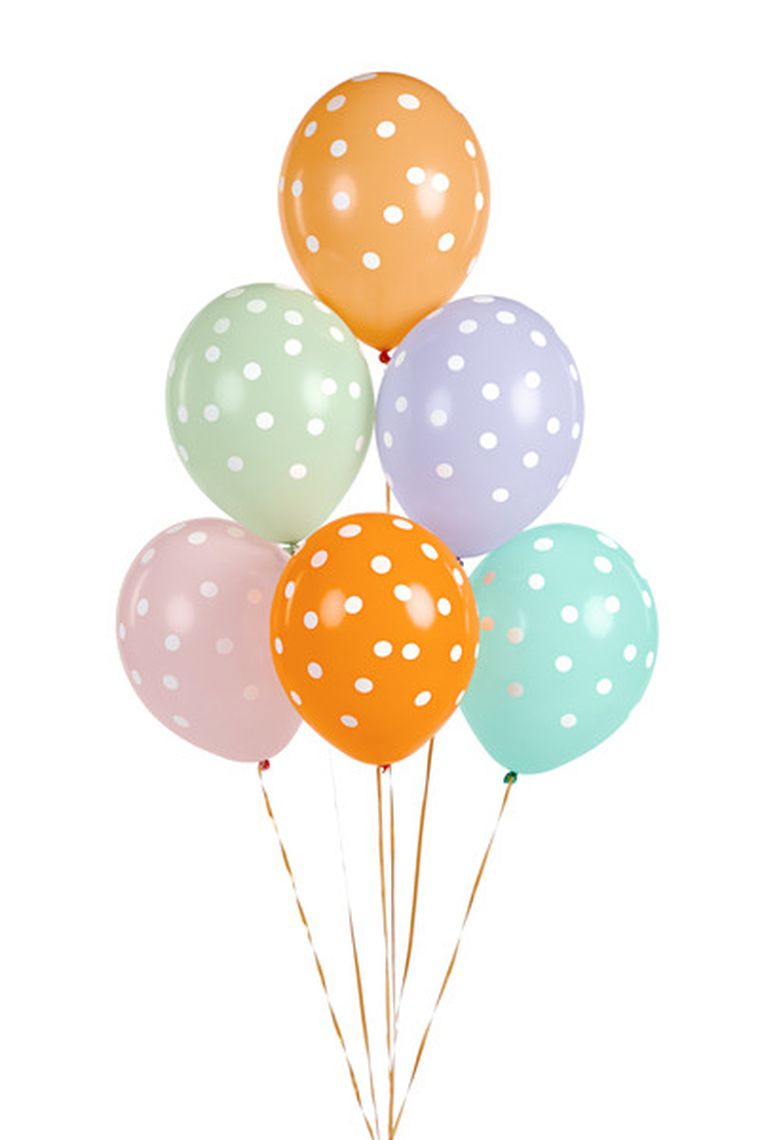 PartyDeco, balony 30 cm, Kropki, mix, 50 szt.