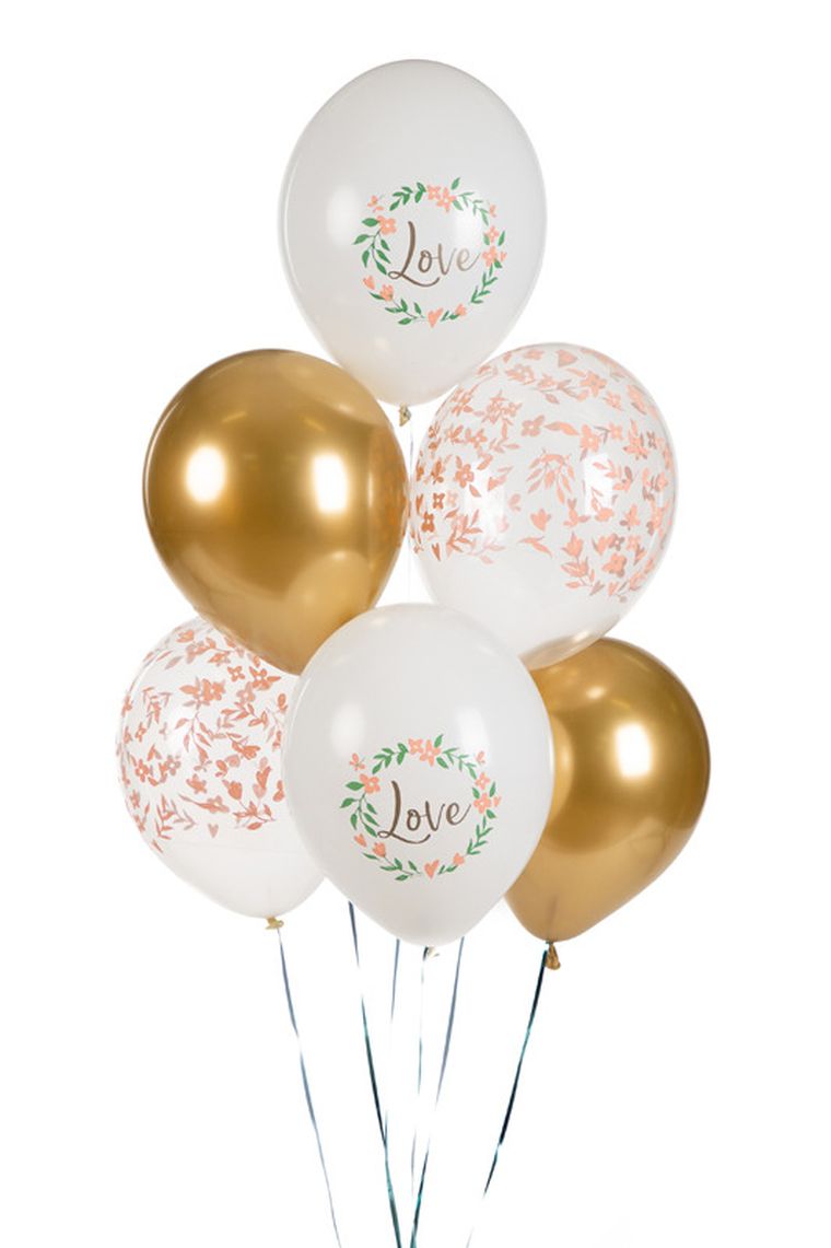 PartyDeco, balony 30 cm, Love, mix, 6 szt.