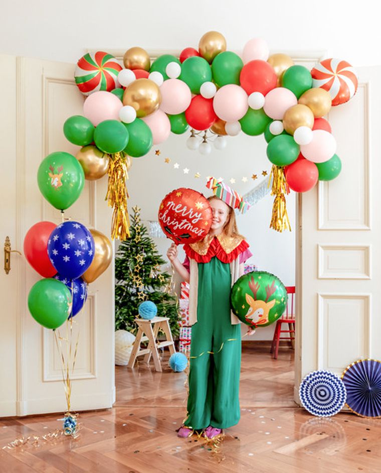 PartyDeco, balony 30 cm, Merry Christmas, mix, 6 szt.