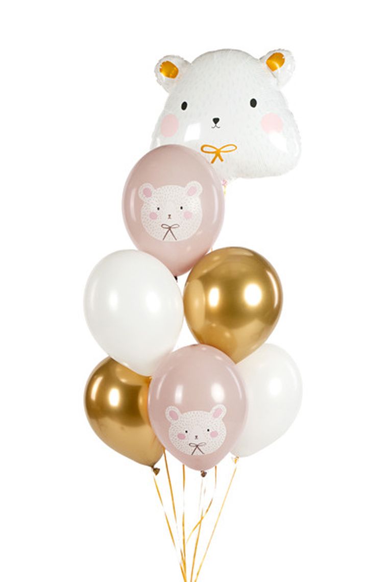 PartyDeco, balony 30 cm, Miś polarny, Pastel Warm Grey, 50 szt.