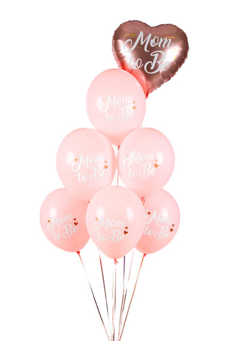 PartyDeco, balony 30 cm, Mom to Be, Pastel Pale Pink, 6 szt.