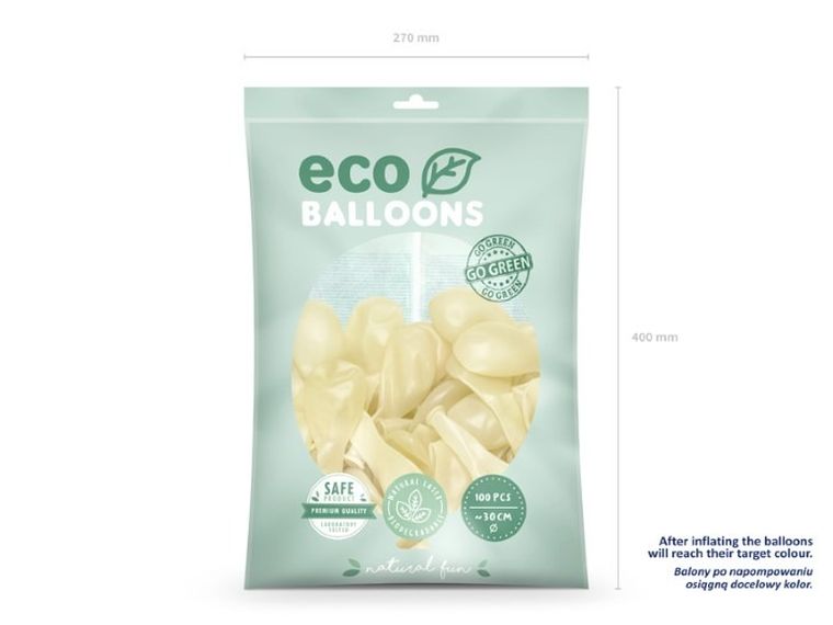 Partydeco, balony eco, 30 cm, transparentny, 100 szt.