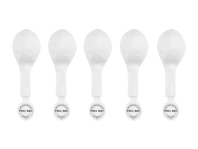 PartyDeco, balony LED, 30 cm, białe, 5 szt.