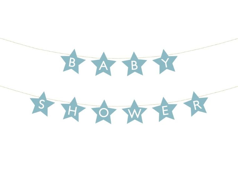 PartyDeco, baner, baby shower, jasny niebieski, 290-16,5 cm