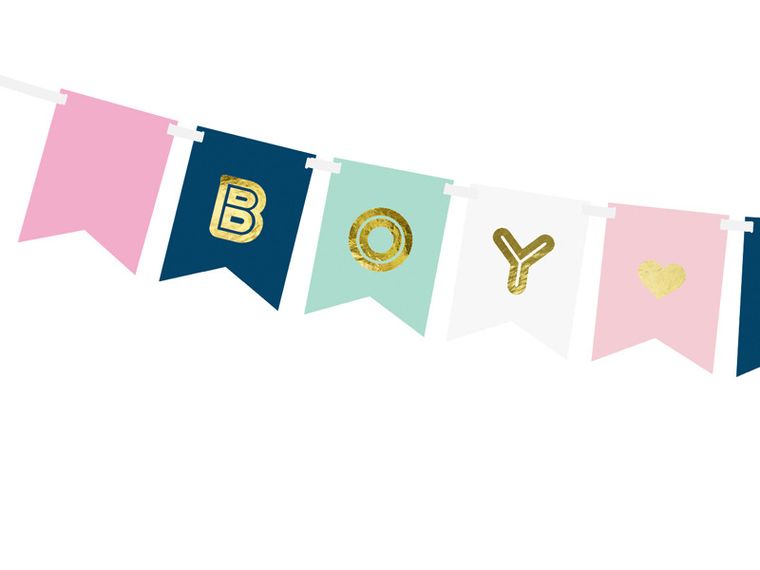 PartyDeco, baner, Boy or Girl, mix, 15-175 cm