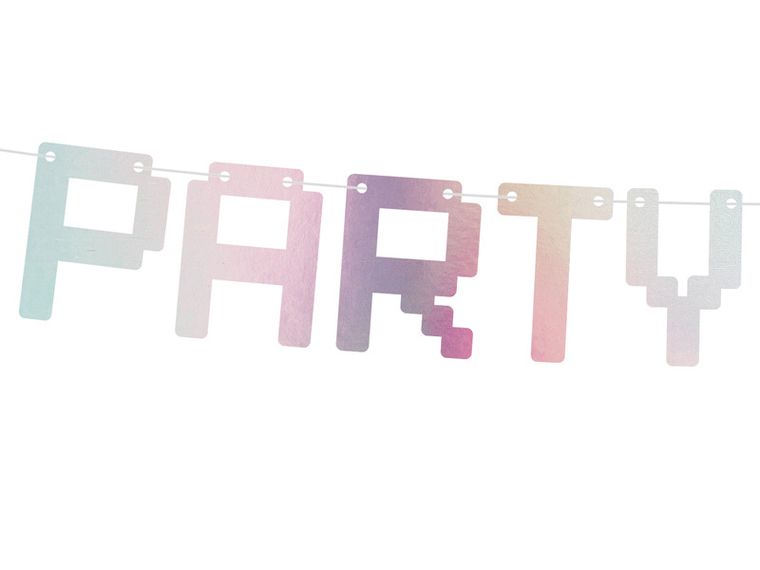 PartyDeco, baner Electric Holo, Party Dance, opalizujący, 9,5-130 cm