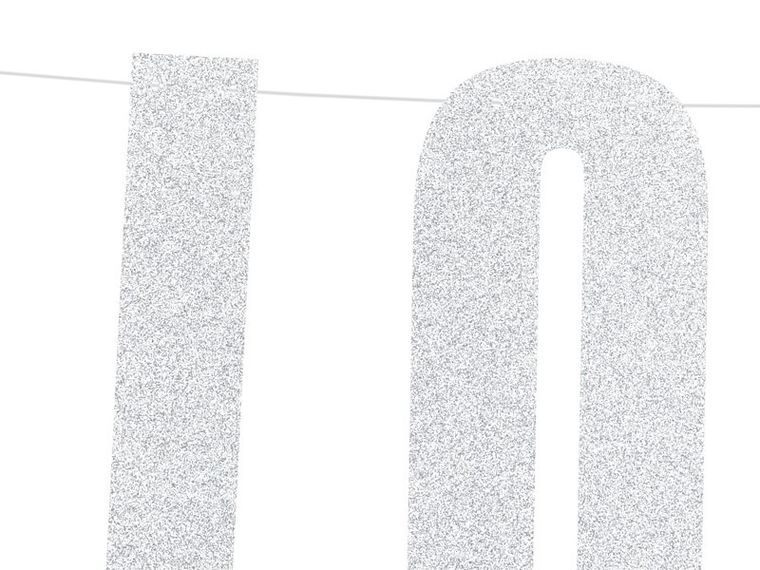 PartyDeco, baner Love, srebrny, 21-55 cm