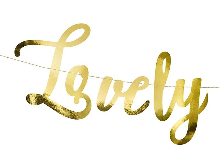 PartyDeco, baner Lovely Swan, złoty, 64-21,3 cm