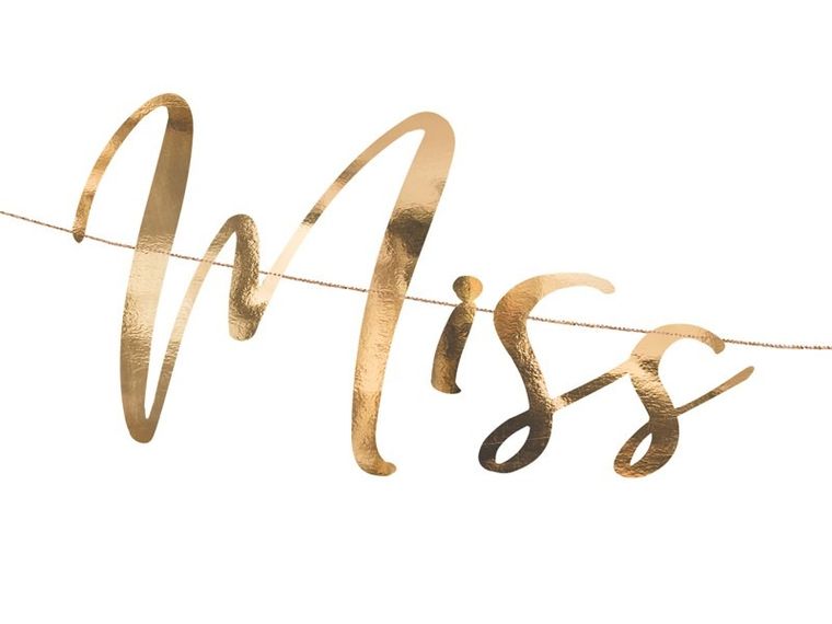PartyDeco, baner Miss to Mrs, różowe złoto, 18-76 cm