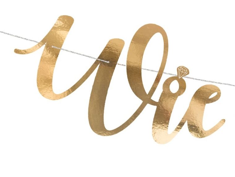 PartyDeco, baner na wieczór panieński, złoty, 150-21,5 cm