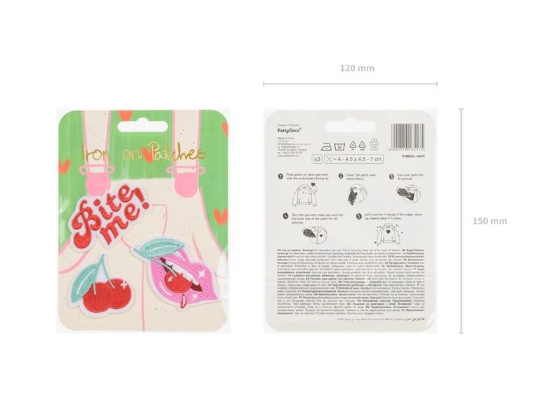 PartyDeco, bite me, naprasowanki, 3 szt.