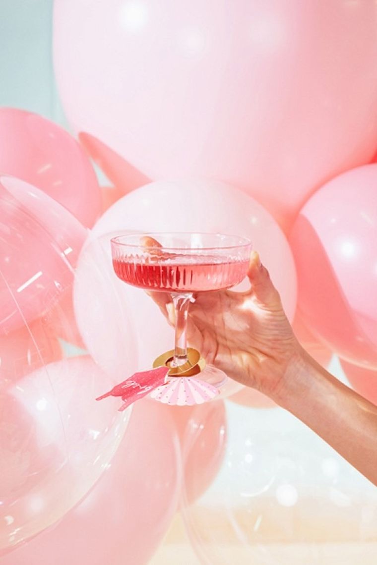 PartyDeco, Bride, znaczniki na kieliszki, gorset i muszelka, 8-5 cm, 10 szt.