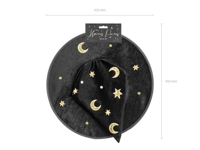 PartyDeco, czapka Wiedźmy, czarny, 1 szt.