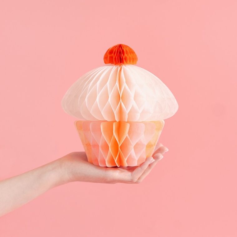 PartyDeco, dekoracja bibułowa, honeycomb muffinka, 20 cm