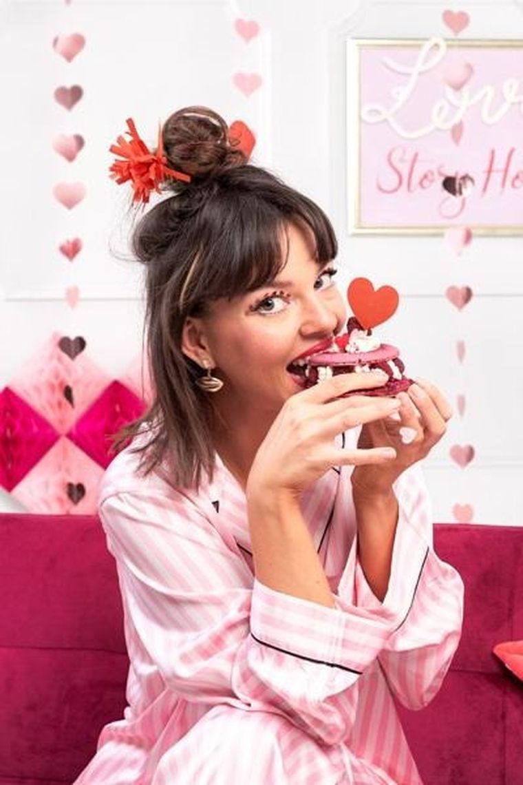 PartyDeco, dekoracje do muffinek Serca, 11 cm, 6 szt.