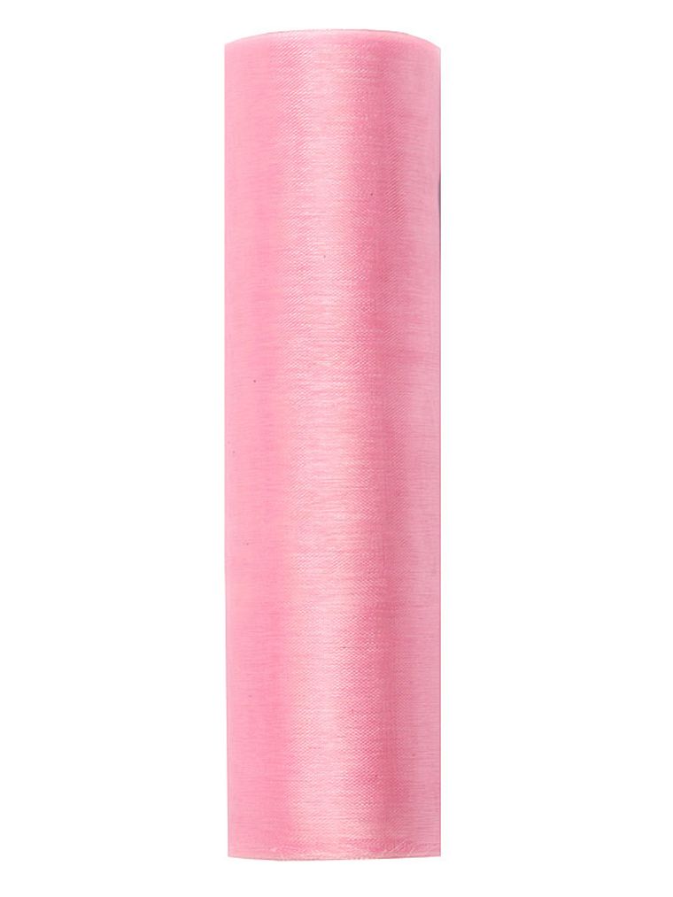 PartyDeco, dekoracyjna organza gładka, różowa, 0,16-9 m