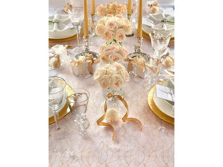 PartyDeco, dekoracyjna organza z nadrukiem, biała, 0,48-9 m