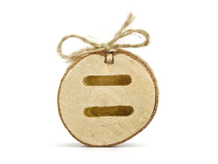 PartyDeco, drewniana podstawka na obrączki, 6 cm