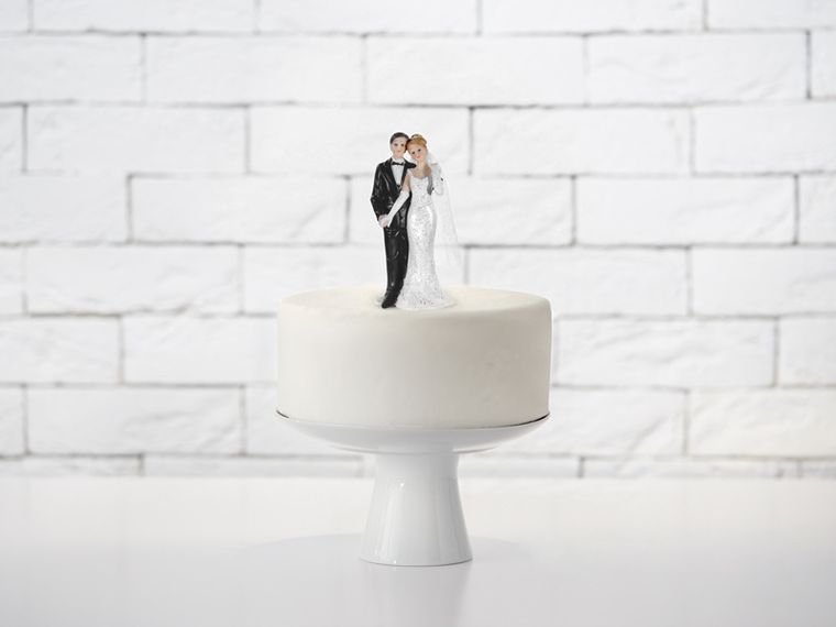 PartyDeco, figurka na tort weselny, para młoda, 11 cm
