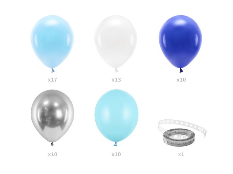 PartyDeco, girlanda balonowa, niebieska, 200 cm, 60 szt.