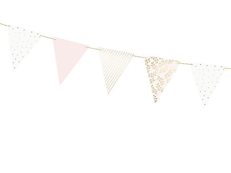 PartyDeco, girlanda flagietki, mix, 2,1 m